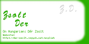 zsolt der business card